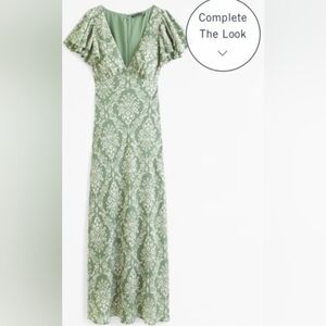 Abercrombie & Fitch Ruffle Sleeve Slip Maxi Dress